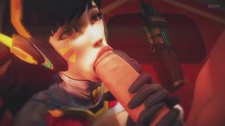 У Hanzo большой писюн, но D.Va все равно старается его сосать